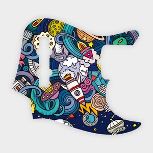 Fender JBass Pickguard • Cartoon Doodle Space • Custom Pickguard • Graphic • Stormguitar