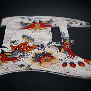 Fender T Style Pickguard • Folk Flowers • Custom Pickguard • Graphic ...