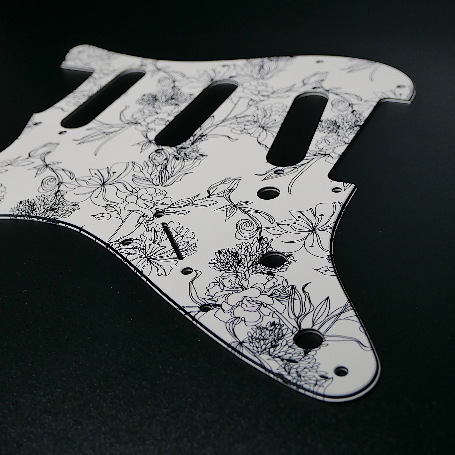 Fender Strat Left Handed Pickguard / Floral Pattern 7 / Etsy
