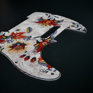 Fender T Style Pickguard • Folk Flowers • Custom Pickguard • Graphic ...