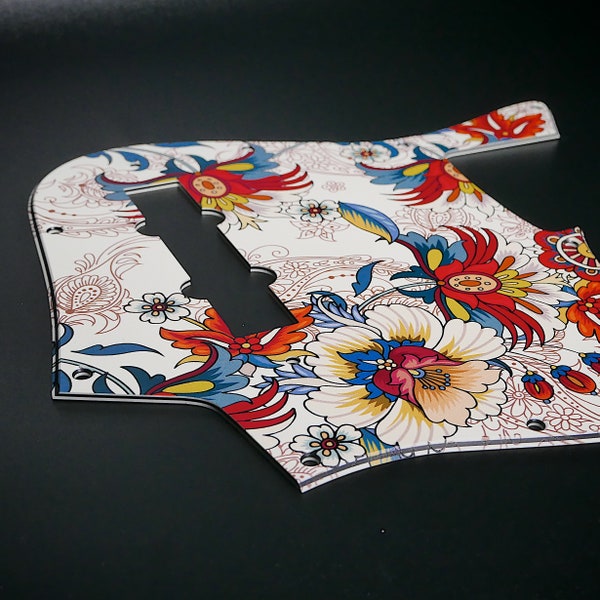 Fender JBass Pickguard • Folk Flowers • Custom Pickguard • Graphic • Stormguitar