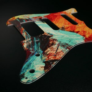Płytka ochronna w stylu Fender ST • Artystyczne wzory • Niestandardowa płytka ochronna • Grafika • Gitara Stormguitar