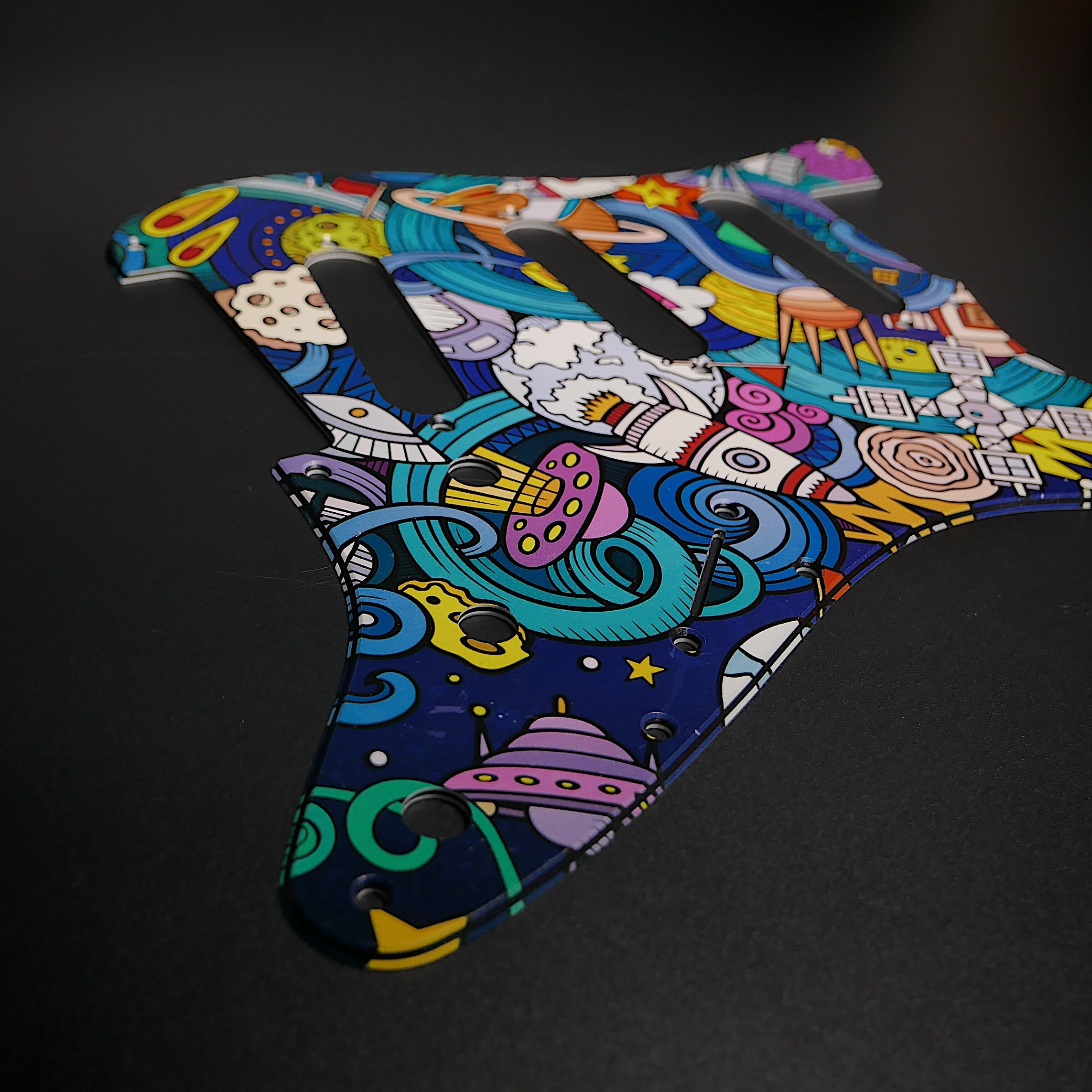 Fender Strat Pickguard Cartoon Doodle Space 1 Custom Pickguard