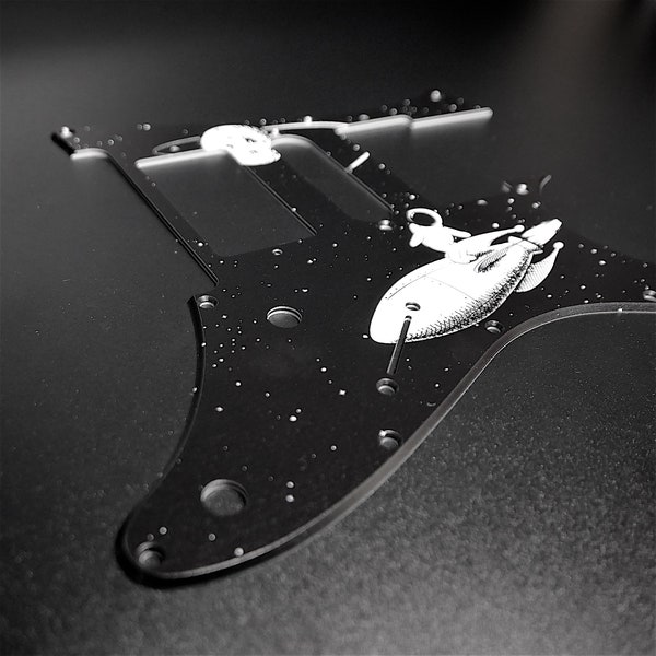 Ibanez Pickguard • Moon On Rocket - MATTE • RG Series • Custom Pickguard • Graphic • Stormguitar