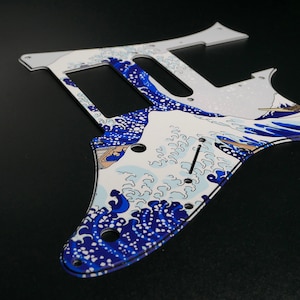Ibanez Pickguard • Modern Style - The Great Wave Off Kanagawa • RG Series • Custom Pickguard • Graphic