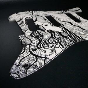 Fender ST Style Pickguard • Girl With Rose • Custom Pickguard • Graphic • Stormguitar