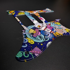 Ibanez Pickguard • Cartoon Doodle Space • Jem Series • Custom Pickguard • Graphic • Stormguitar