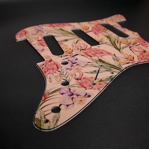 Fender ST Style Pickguard • Tropical Flowers • Custom Pickguard • Graphic • Stormguitar
