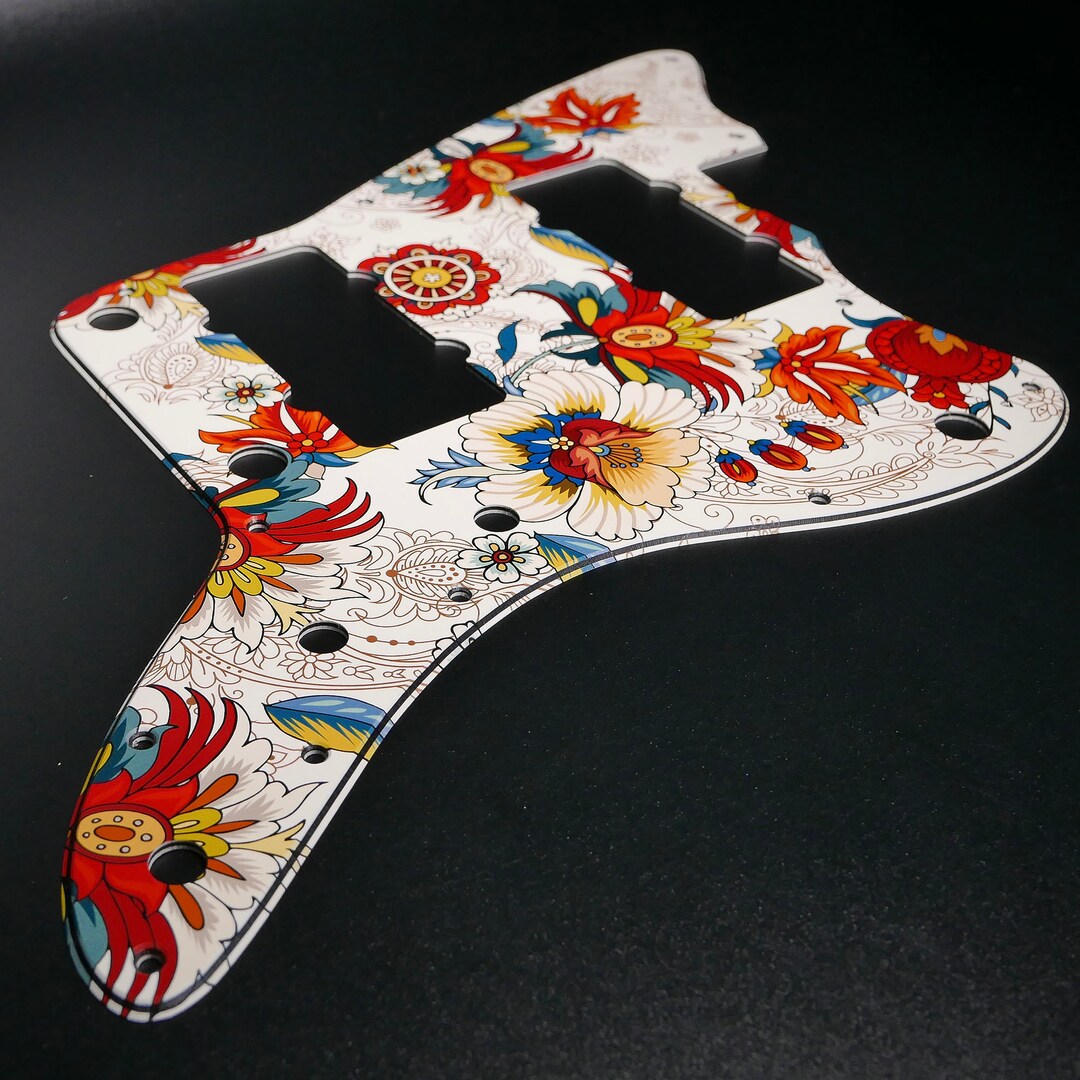 Fender Jmaster Pickguard • Folk Flowers • Custom Pickguard • Graphic ...