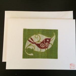 Carte d'art textile japonaise teinte à la main