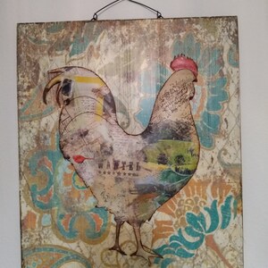 Photo de coq multicolore rustique éclectique et funky
