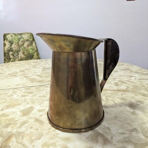 Primitive vintage brass country farmhouse pitcher