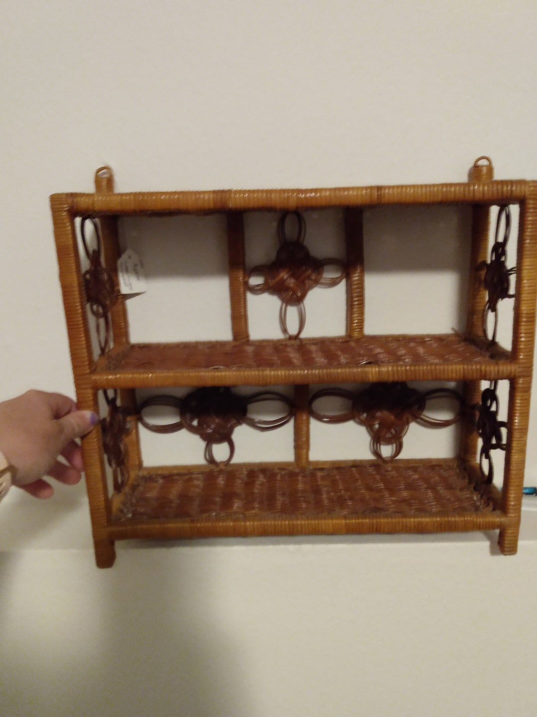 Vintage Wicker Hanging Shelf Etsy