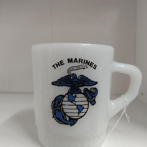 Marines marine corps fire king mug milk glass