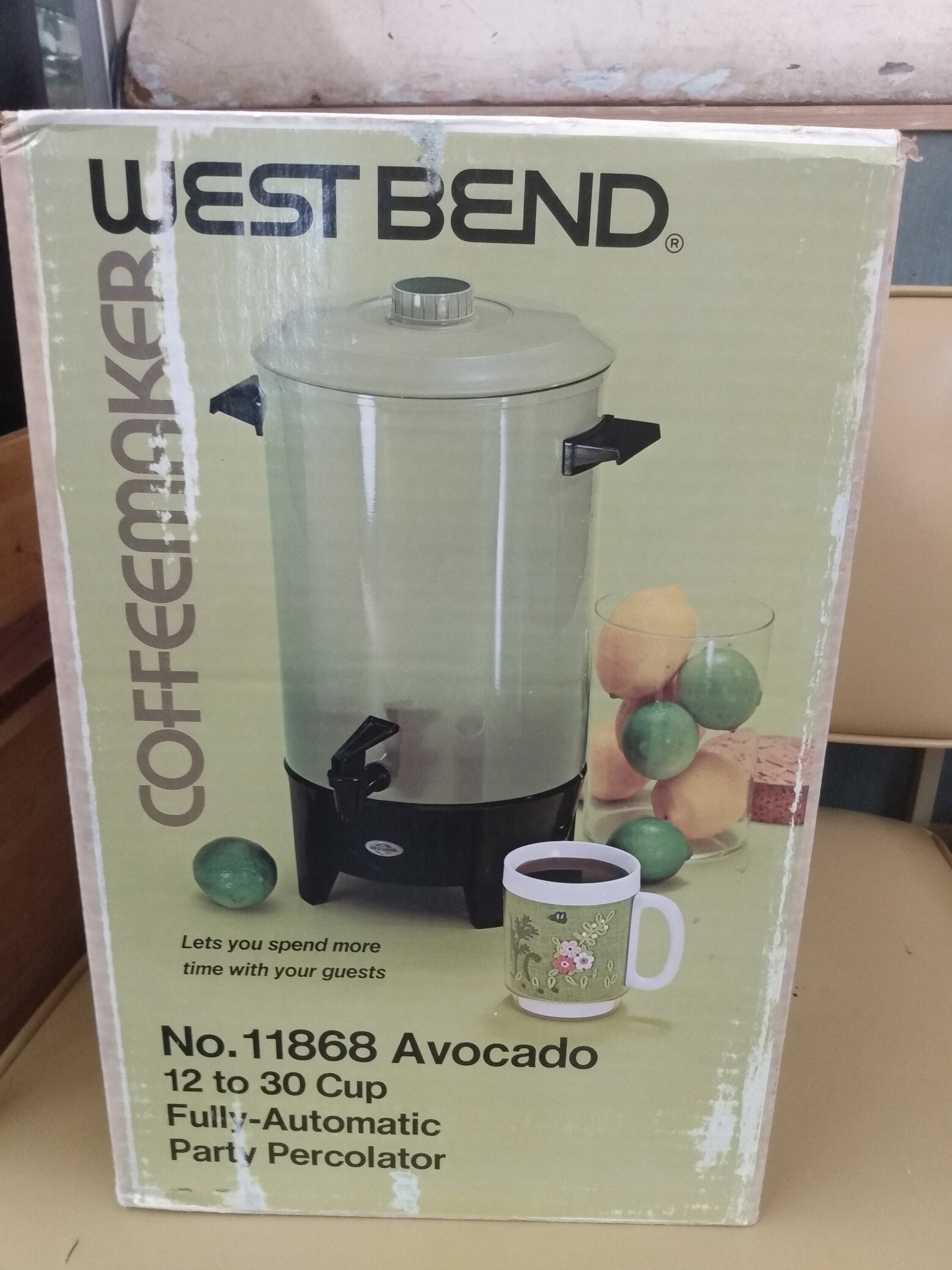 West Bend 1970s Avocado Coffee Percolator with original Box Etsy