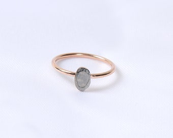 14k Raw Diamond Ring, Rough Diamond Ring, Natural Diamond Ring, Gold Diamond Ring, Uncut Natural Diamond, Alternative Engagement Ring