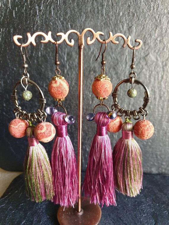Red designer earrings best sale