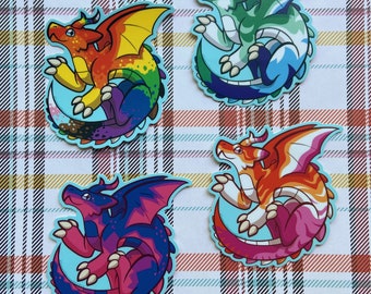Pride Dragon Sticker: Mythical LGBT Art, Matte Finish (3 Inch)