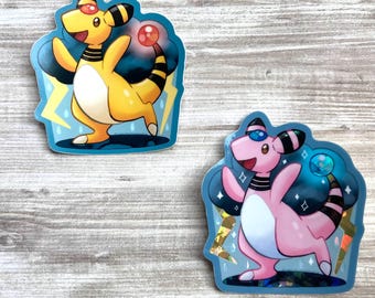 My favorite pocketmonster stickers/ Pocketmonster/ Fanart/ Fanart Sticker/ Pokemon/ Holo/ Holo Sticker/ Sticker/ Shiny/ Stocking Stuffer