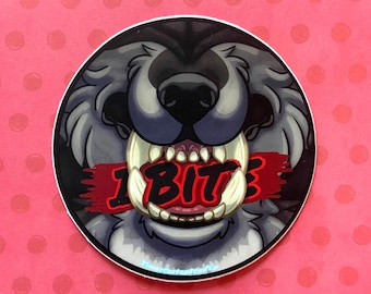 I bite/ Wolf Sticker