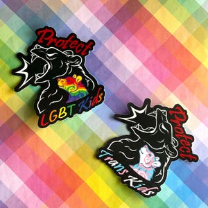 Protect Trans/Lgbt Kids Bumper Sticker and Iron on Patch (Charity items)