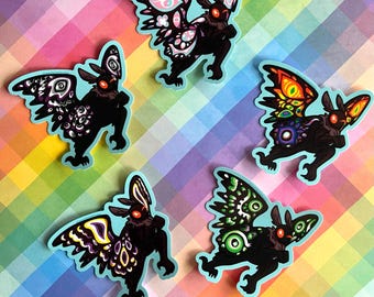 Cryptid Creature Pride Stickers, Mothman, Nightcrawler, Werewolves, Dragons, etc.