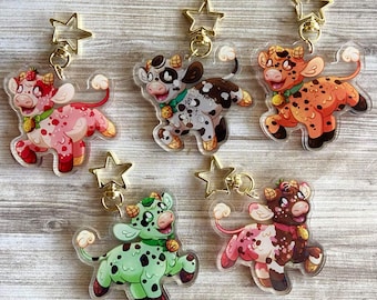 Ice Cream Cow Acrylic Keychain