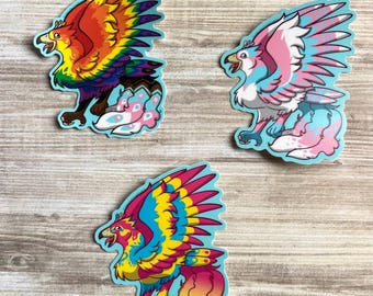 Pride Phoenix Sticker: Mythical LGBT Fantasy Art (3 Inch)