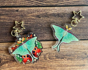 Acrylic Moth Keychain