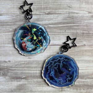 Httyd Acrylic Keychains/ Acrylic charms/ Toothless/ Toothless the dragon/ Fanart/ How to train your dragon/ Holo/ Holo Acrylic charm