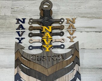 16" Navy Door PIR Anchor.  Choose between our 3 color choices along with our 3 letter colors