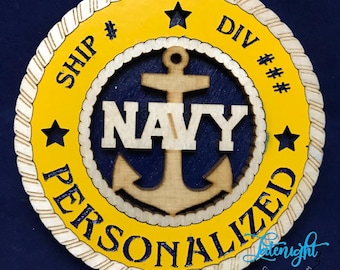 3" Navy Door Anchor Medallion/ Personalized Navy Medallation / Navy Door Hanger / PIR Graduation / Navy Mom / Navy Bootcamp
