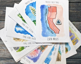 ENSEMBLE COMPLET de CARTES POSTALES - Pacific Crest Trail