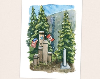 Northern Terminus - Pacific Crest Trail Thru Hike  - Fine Art Print