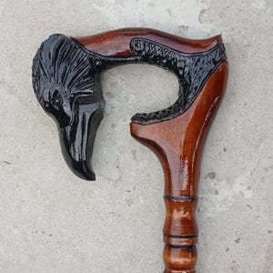 Raven Walking cane Raven Black walking stick Raven walking cane men Raven walking stick raven Wooden walking cane raven Walking stick occult