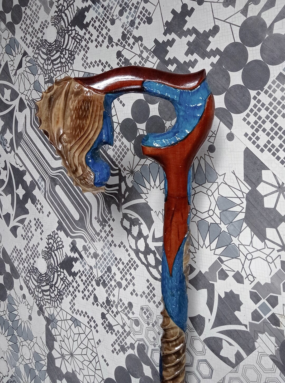 Walking Stick Dragon Custom Walking Cane Dragon Wooden Cane Carved