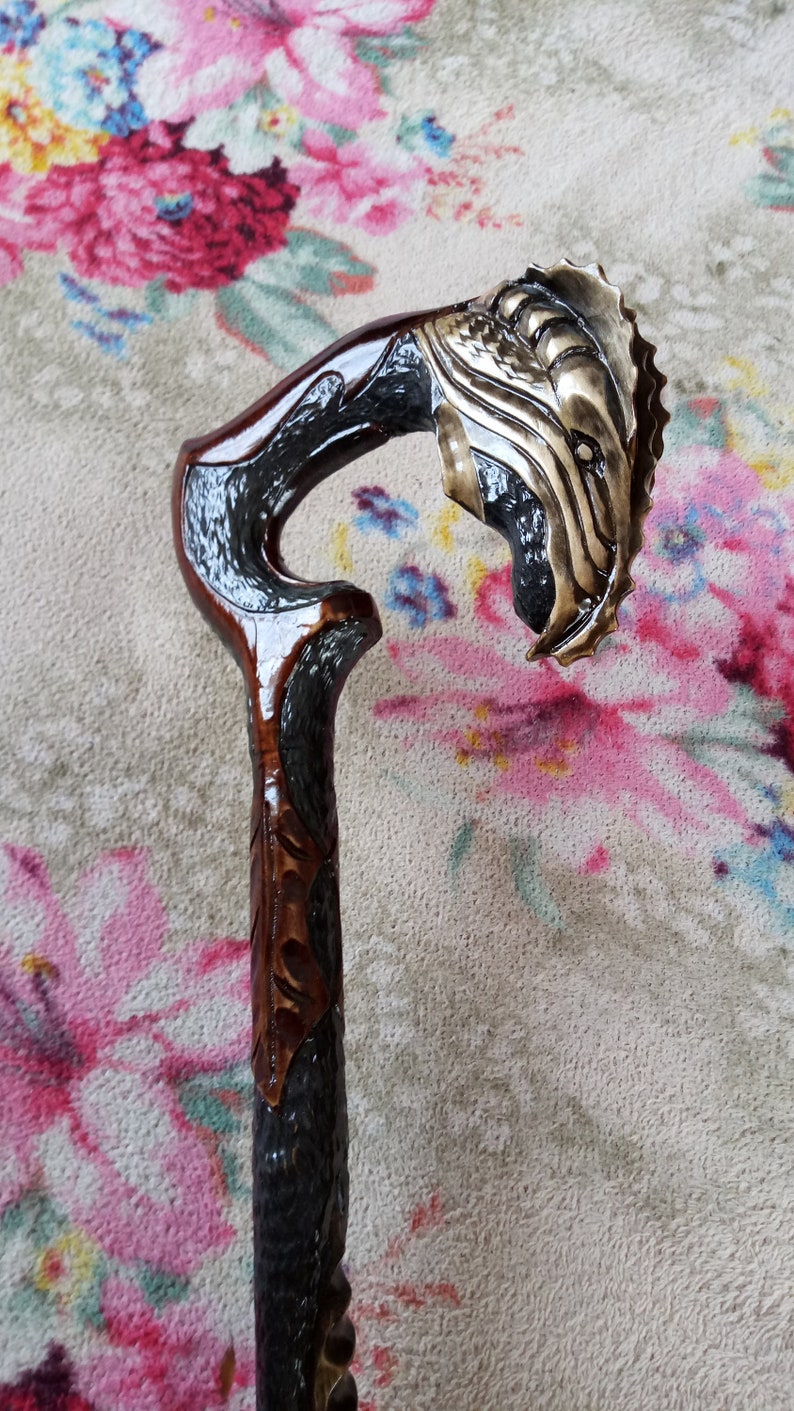Walking Stick Dragon Custom Walking Cane Dragon Wooden Cane Etsy UK