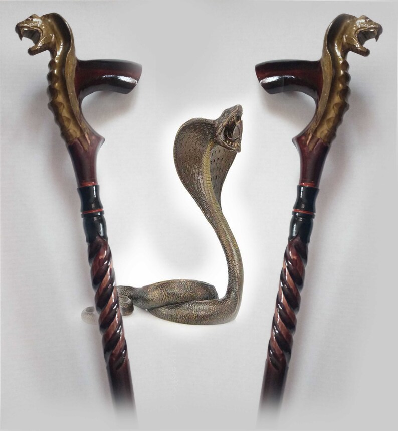 Hand carved walking sticks snake Wood walking cane snake Etsy