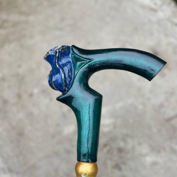 Hand Carved Rose Walking Cane for Women – Linden Wood, Romantic Floral Handle, Unique Gift