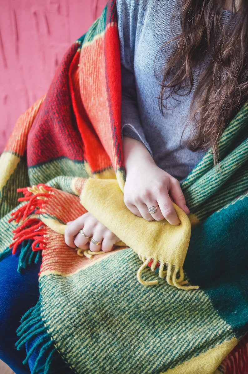 Personalized Comfy Throw Blanket Wool Blanket Checkered Etsy