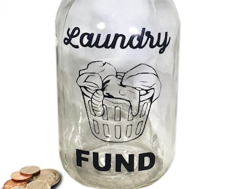 Personalized Mason Jar Laundry Fund Bank