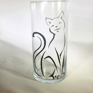 Glas Zylinder Vase - Katzen Zylinder Glasvase - Muttertagsgeschenk - Geburtstagsgeschenk - Housewarming Geschenk