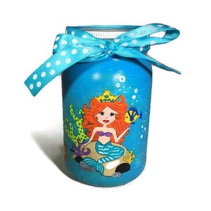 Personalized Hand Painted Mason Jar Mermaid Bank - Money Jar - Mason Jar Fund - Glass Coin Bank