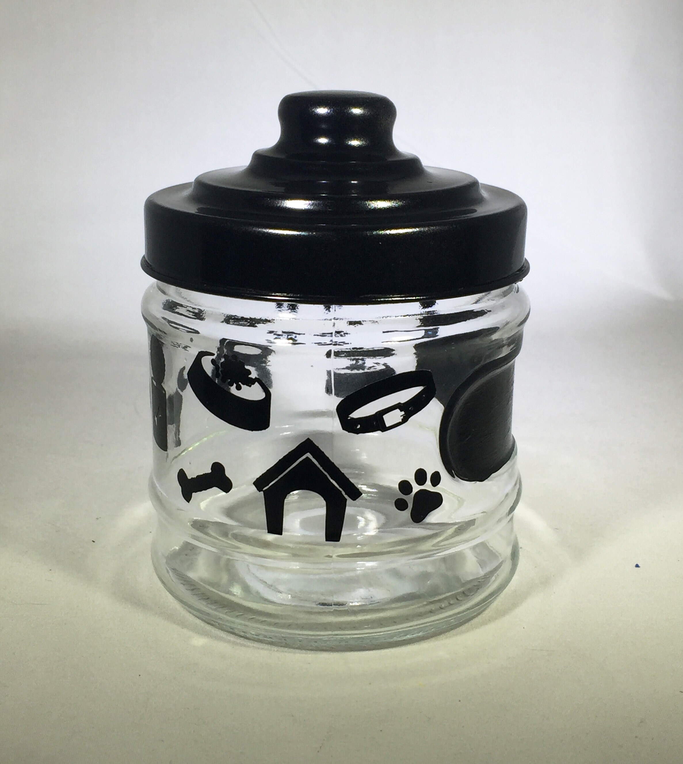 Personalized Glass Jar Glass Storage Jar with Lid Small Dog Treat
