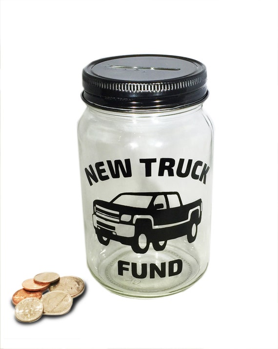 Personalized New Truck Fund Mason Jar Savings Bank