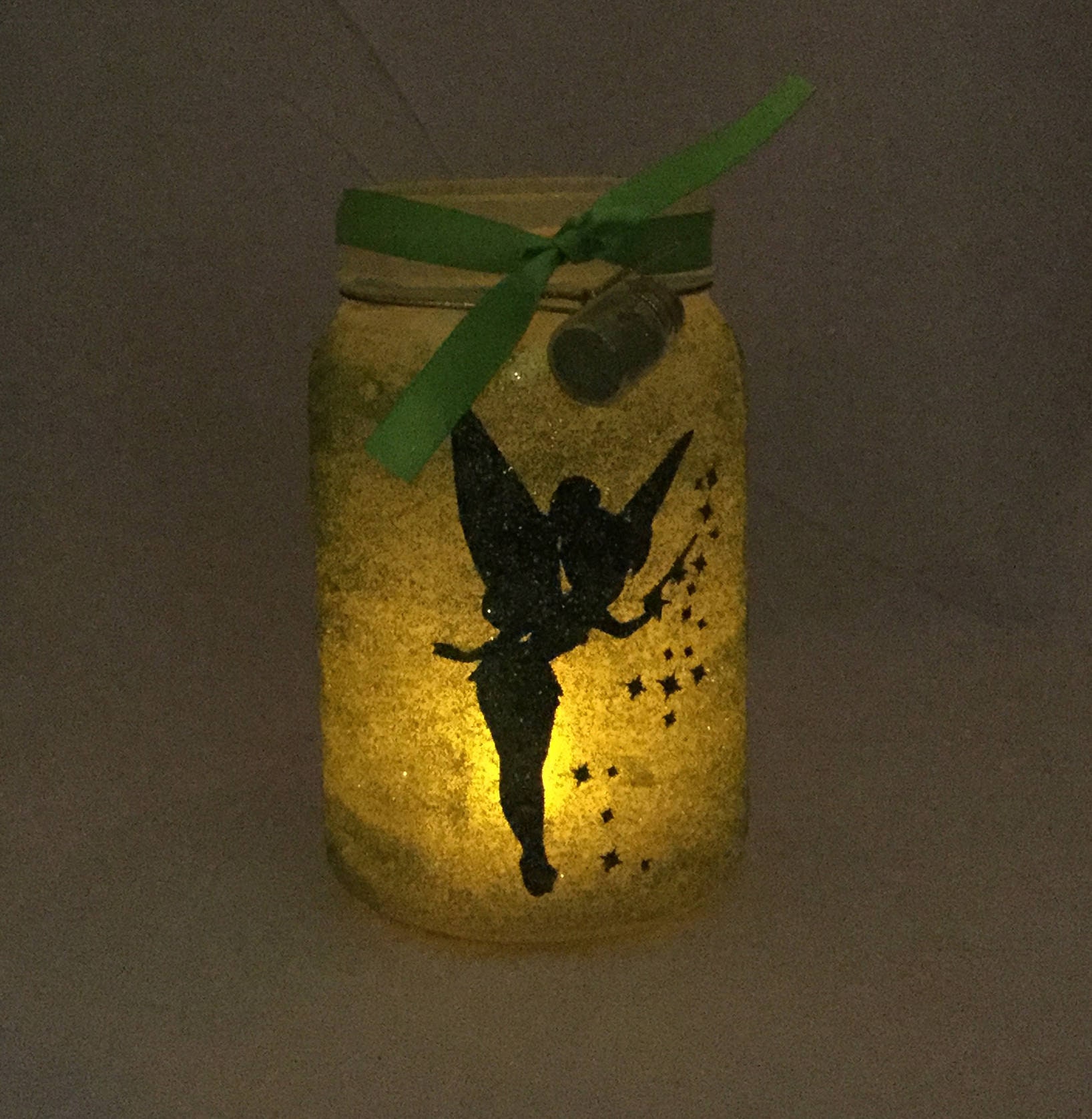 Fairy Mason Jar Lantern Tinkerbell Luminaire Flameless Votive