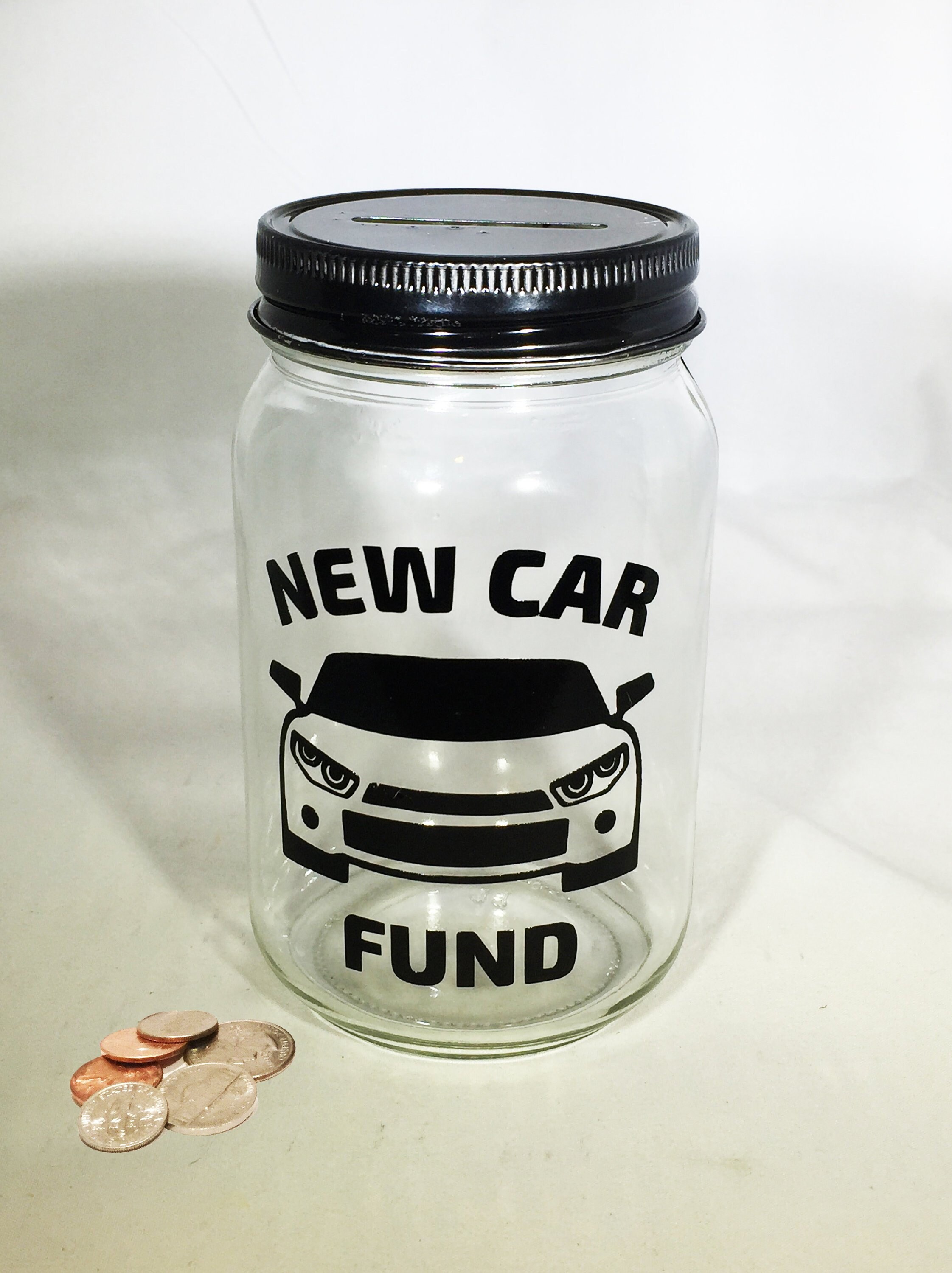 Personalized Mason Jar New Car Fund Bank New Car Fund Savings Bank