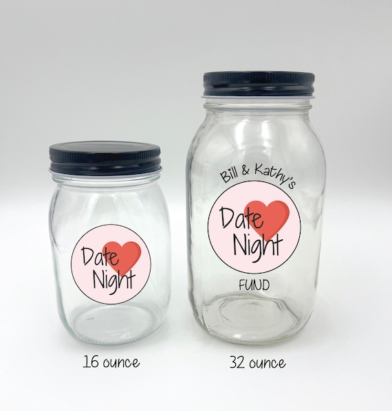 Personalized Date Night Fund Mason Jar Savings Bank