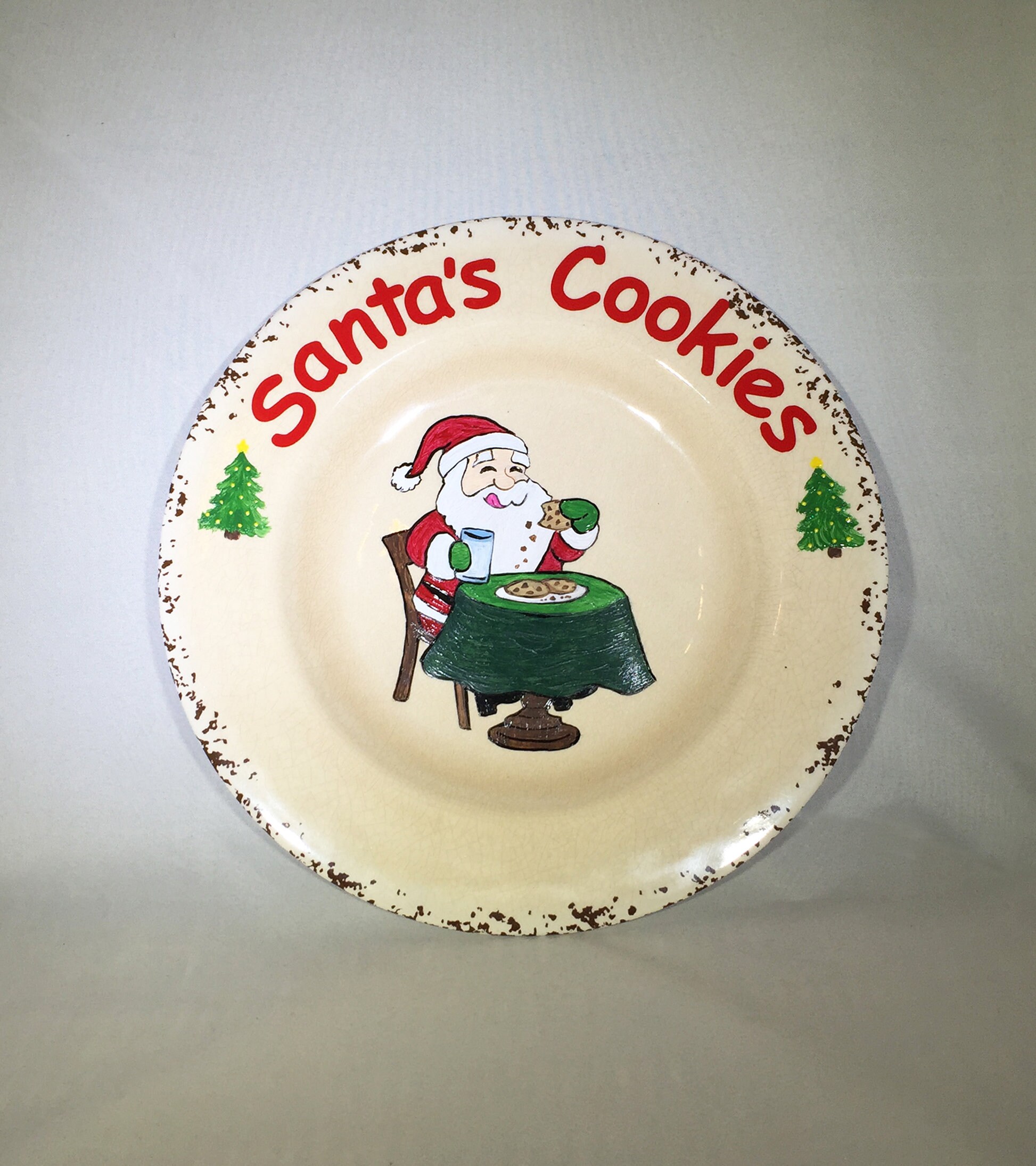 Personalized Cookies for Santa, Santa Plate, Cookie Plate, Holiday