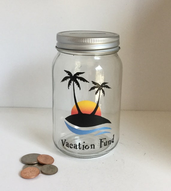Personalized Vacation Fund Mason Jar Bank